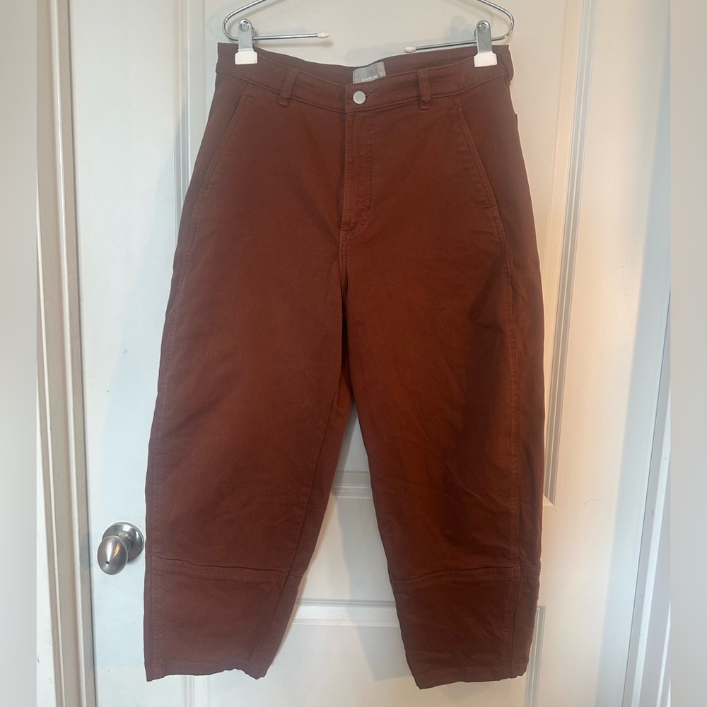 Everlane Utility Barrel Brown Hi Waist Organic Cotton Jeans/Pants, size 12 - Picture 6 of 13